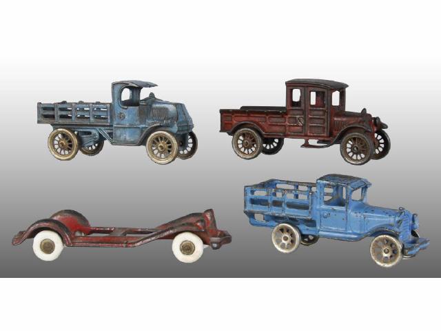 Appraisal: Lot of Toy Cast Iron Trucks Separate Chassis Description Consisting