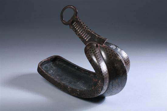 Appraisal: JAPANESE BRONZE STIRRUP - in long