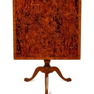 Appraisal: A Swedish Burl Wood Veneered Tilt Top Table TH CENTURY