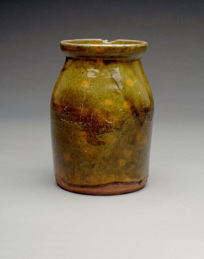 Appraisal: AMERICAN GLAZED REDWARE JAR NEW ENGLAND CIRCA - Probably Gonic