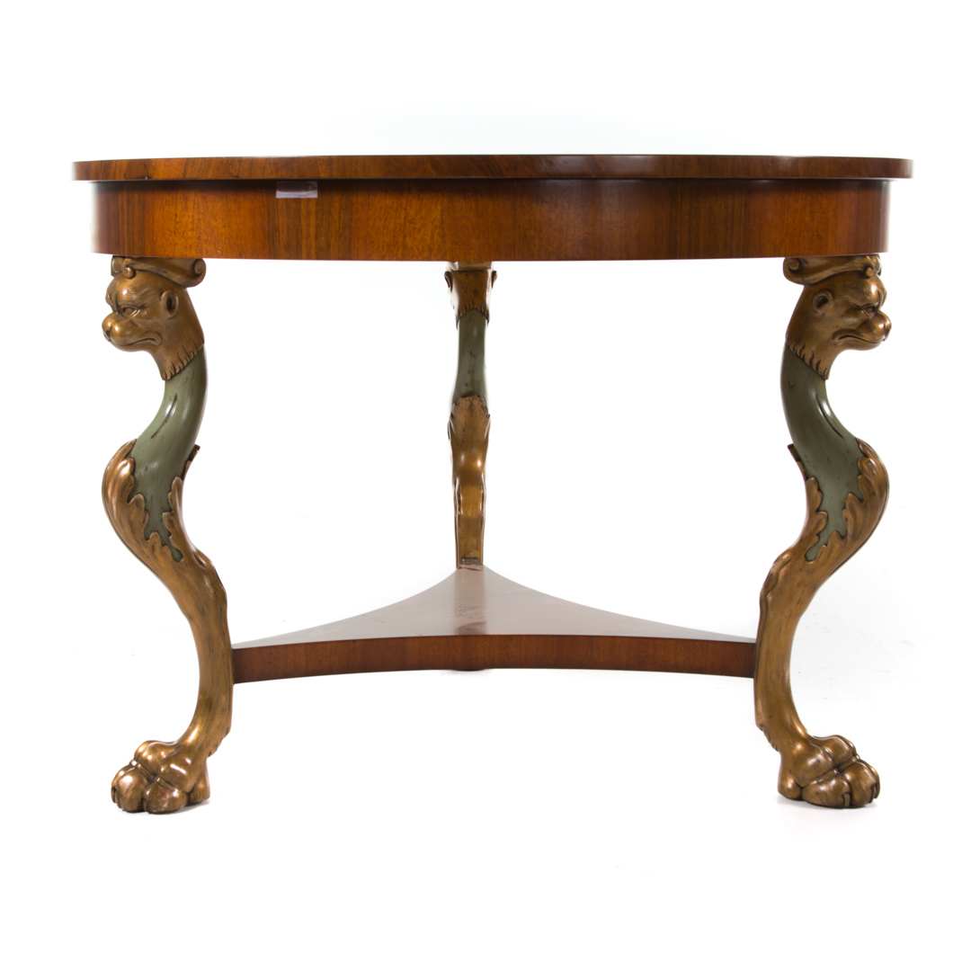 Appraisal: Italian Regency style mahogany center table retailed by William Switzer