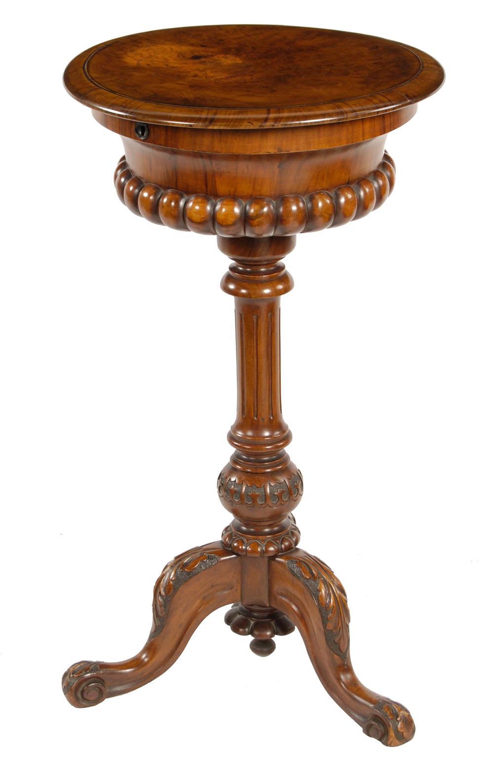 Appraisal: A Victorian walnut teapoy by T H Filmer