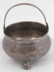 Appraisal: A Russian silver cauldron on three ball feet maker G