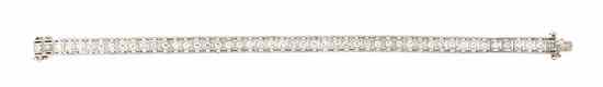 Appraisal: A Karat White Gold and Diamond Line Bracelet containing round