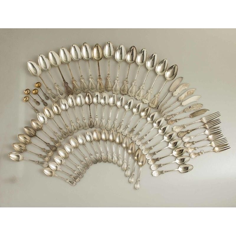 Appraisal: Silver Flatware Faralone Pattern piece silver flatware Faralone pattern comprising