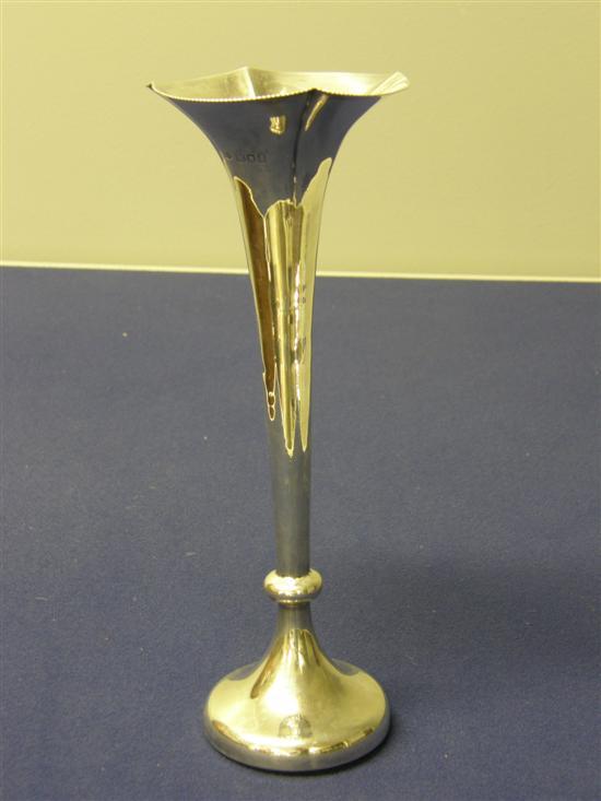 Appraisal: Edward VII silver posy vase with flared top London makers