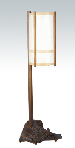 Appraisal: GEORGE NAKASHIMA Exceptional rosewood floor lamp with free-form base From