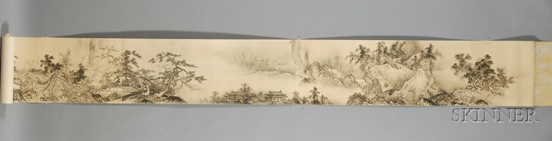 Appraisal: Collotype Handscroll Japan Kano school style landscape ft in x