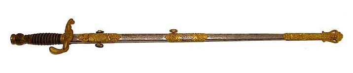 Appraisal: IOOF Presentation Sword IOOF Presentation Sword with Leather Handle Item