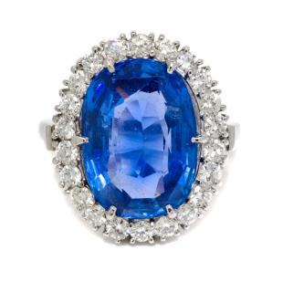 Appraisal: A Platinum Burmese Sapphire and Diamond Ring dwts A Platinum