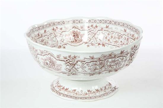 Appraisal: TRANSFER PUNCH BOWL Large footed bowl with cherub decoration Marked