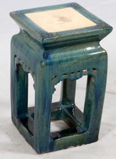 Appraisal: CHINESE GLAZED POTTERY STAND CHINESE GLAZED POTTERY STAND H W