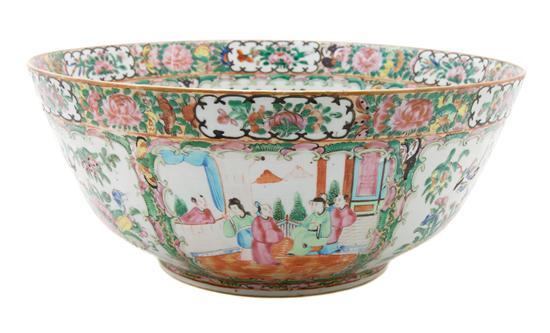 Appraisal: Chinese Export Porcelain Center Bowl having rose medallion decoration throughout