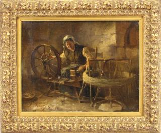 Appraisal: Alexandre Gabriel Decamps - oil on canvas painting of an