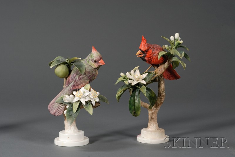 Appraisal: Pair of Royal Worcester Porcelain Dorothy Doughty Models of Birds