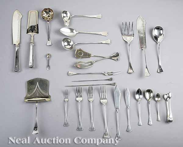 Appraisal: An Extensive Crested Austro-Hungarian Silver Flatware Service for Twelve early