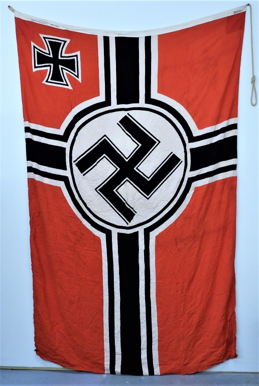 Appraisal: WWII GERMAN FLAG Germany Bunting flag with printed iron cross