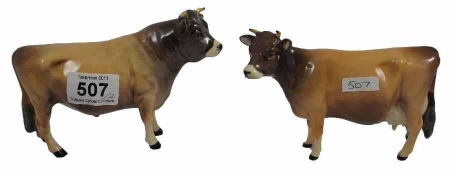 Appraisal: Beswick Jersey Bull and Cow nip to horn