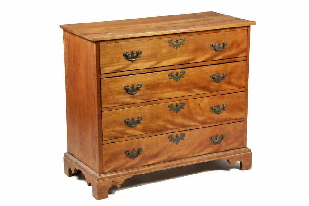 Appraisal: FOUR-DRAWER DRESSER - Four Drawer Country Chippendale dresser in Flame