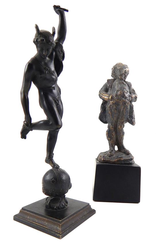 Appraisal: Two cast-metal sculptures after Honor Daumier French - full relief