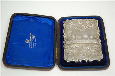 Appraisal: A late Victorian silver card case by FM Birmingham of