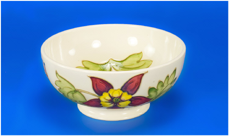 Appraisal: Moorcroft Bowl Columbine Design on white ground marks to base