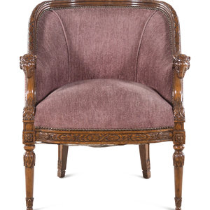 Appraisal: A J Robert Scott Carved Walnut Armchair Height x width