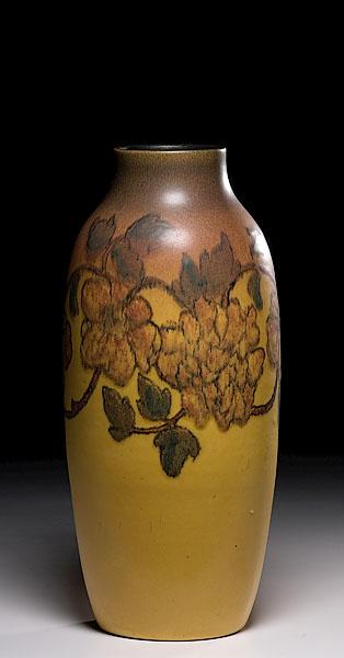 Appraisal: ROOKWOOD DOUBLE VELLUM VASE BY CATHERINE CRABTREE American large ovoid