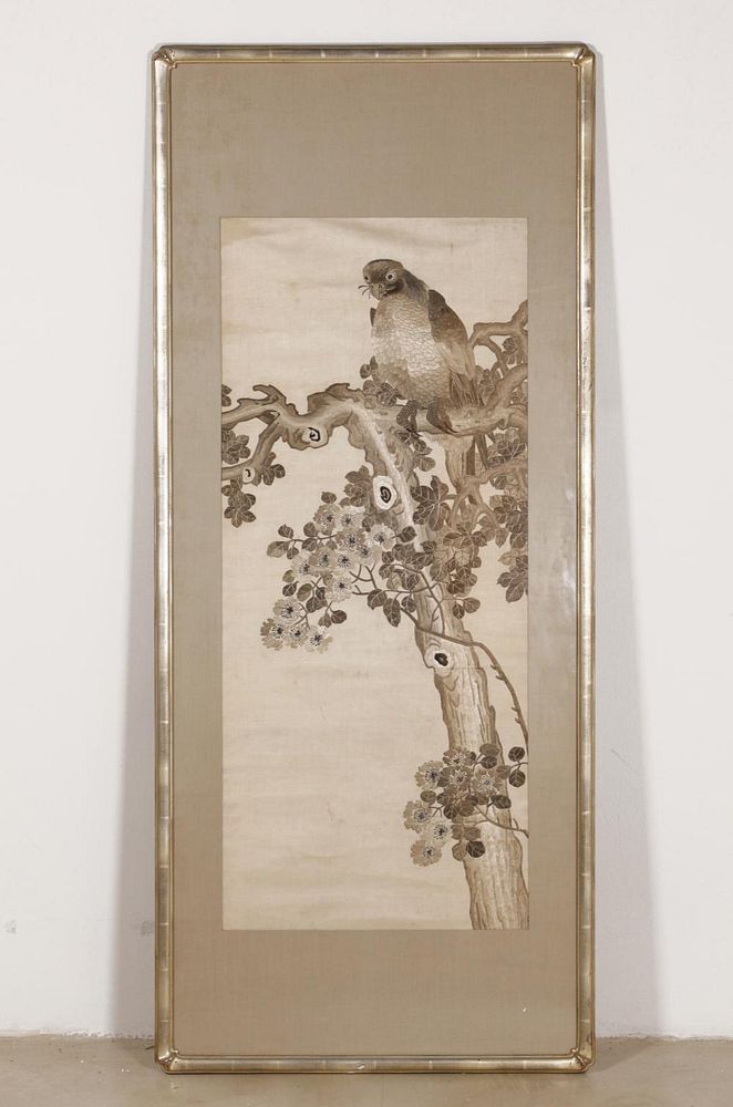 Appraisal: Chinese embroidery possibly th c overall with frame in H