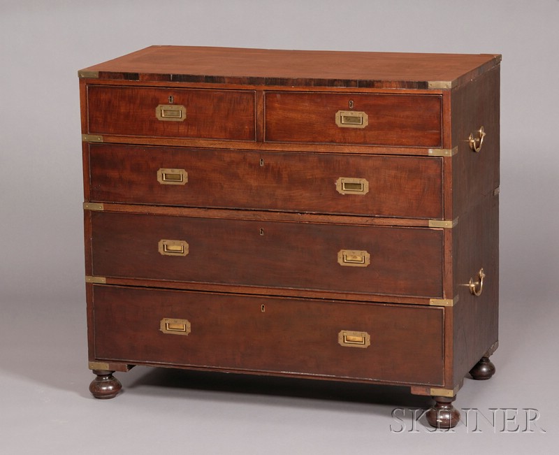 Appraisal: British Brass Mounted Camphorwood Campaign Chest mid- th century in