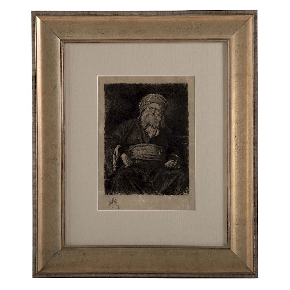 Appraisal: William Unger Pharisien German th century Etching on silk unsigned