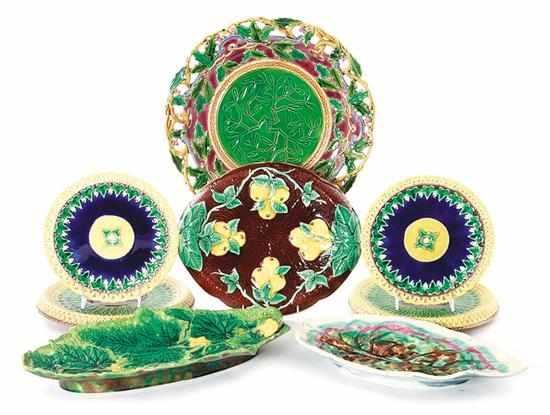 Appraisal: Collection of Majolica platters and servers th century consisting of