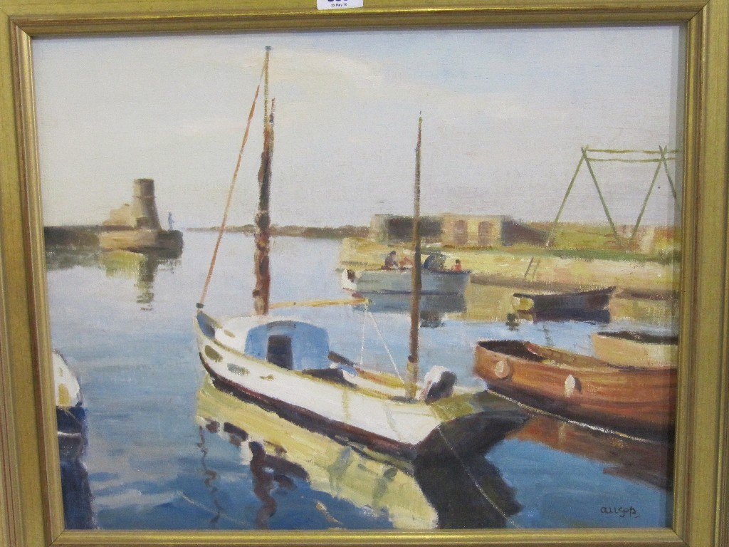 Appraisal: ALLSOP Oil on board 'Dunure Harbour' signed