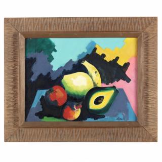 Appraisal: Haitian Still Life with Fruit acrylic on canvas signed lower