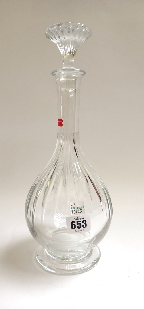 Appraisal: A Baccarat crystal decanter and stopper cm high