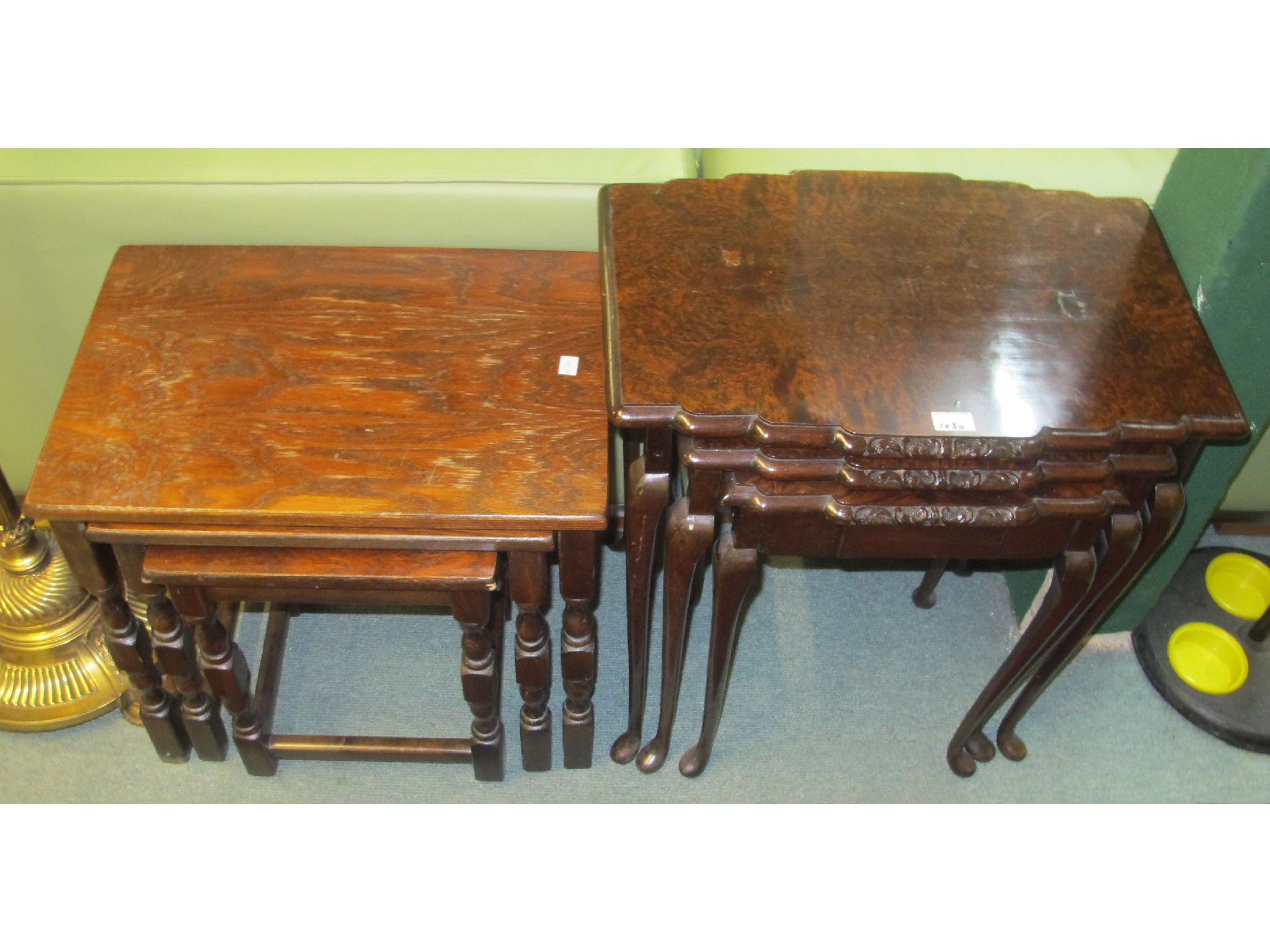 Appraisal: Two nests of three mahogany tables