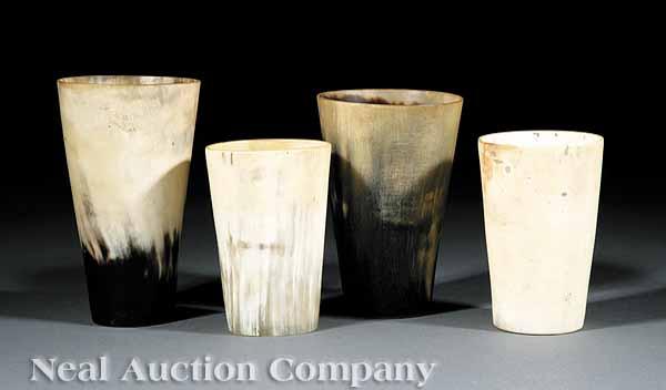 Appraisal: A Group of Four German Horn Cups th c tallest