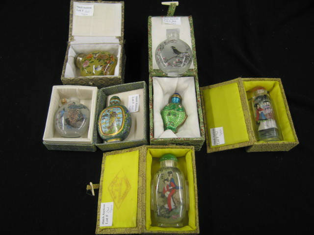 Appraisal: Chinese Snuff Bottles reverse painted cloisonne enamel