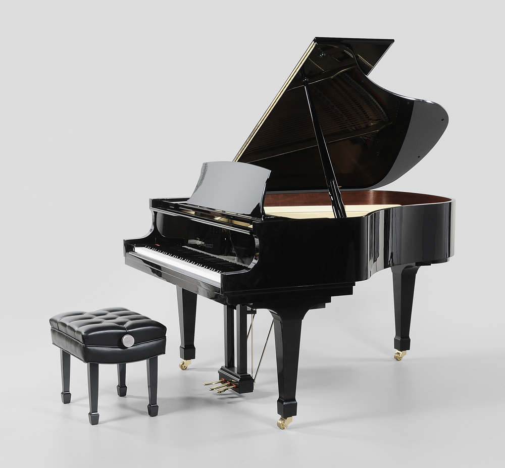 Appraisal: Boston Black Lacquer Grand Piano designed by Steinway Sons marks