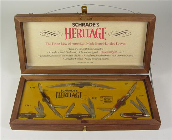 Appraisal: Schrade Heritage Knives in Dealer Display Set of six Schrade