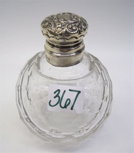 Appraisal: BIRMINGHAM STERLING CUT GLASS PERFUME The clear glass base hallmarked