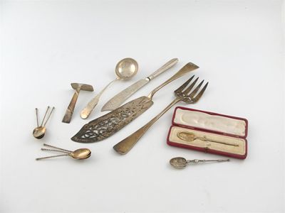 Appraisal: An assorted lot of assorted silver flatware mixed maker's and