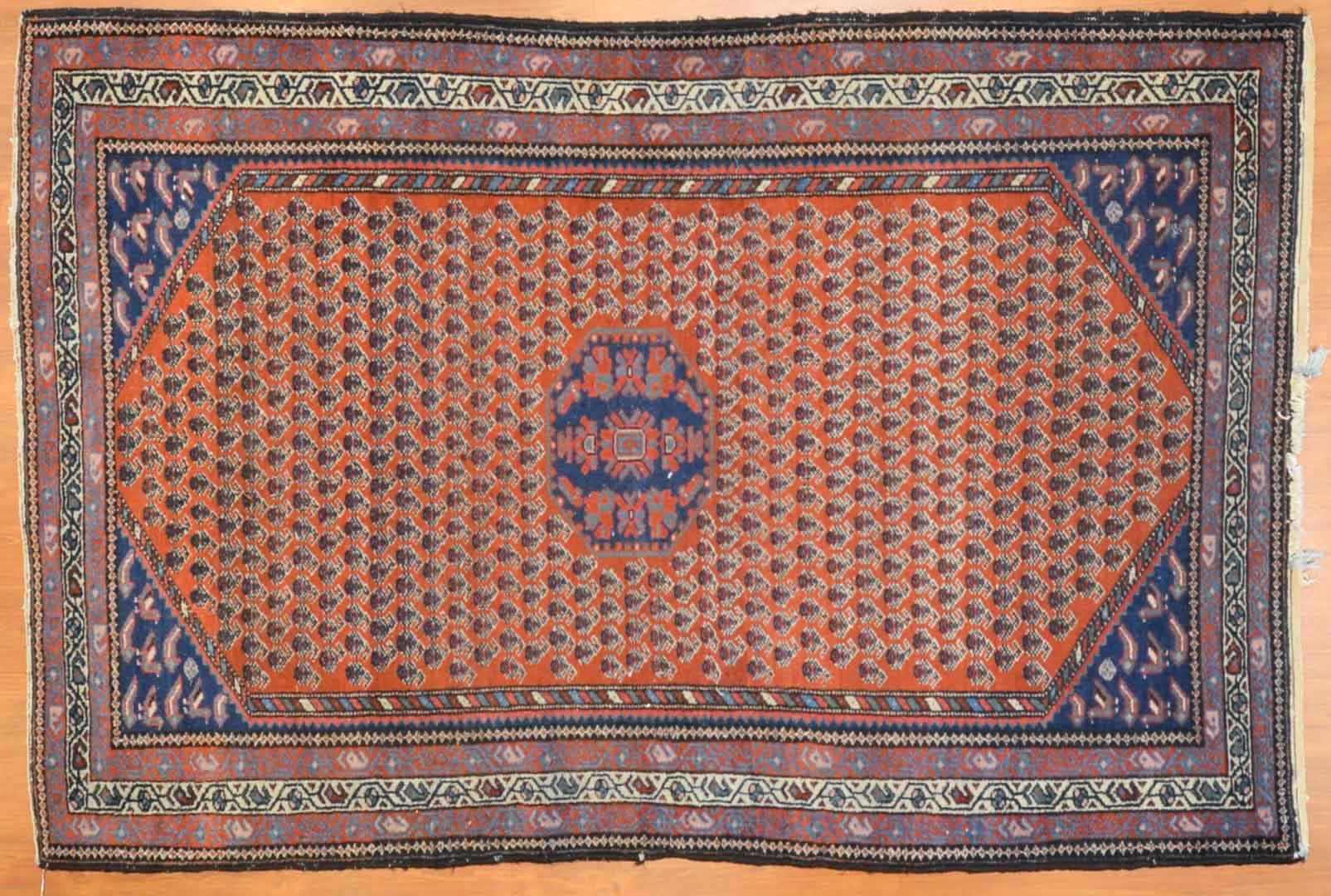 Appraisal: Antique Hamadan rug approx x Iran circa Condition Worn with