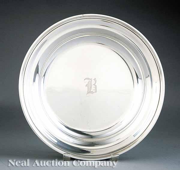 Appraisal: A Gorham Sterling Silver Circular Dish date symbol for plain