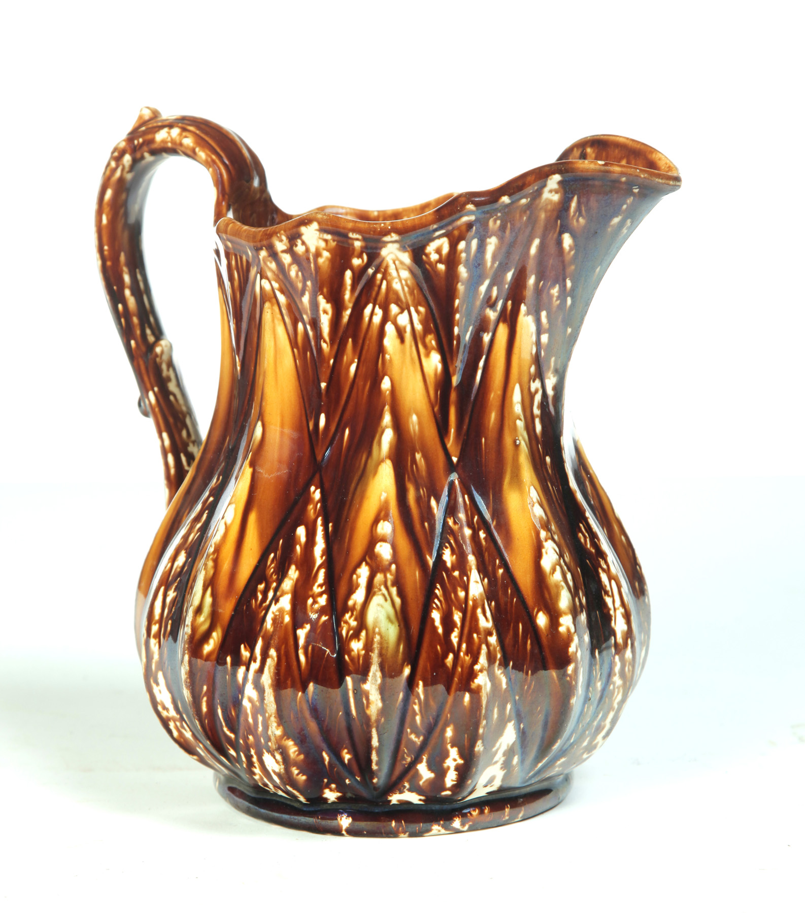 Appraisal: BENNINGTON FLINT ENAMEL PITCHER Vermont ca s Diamond pattern Minor