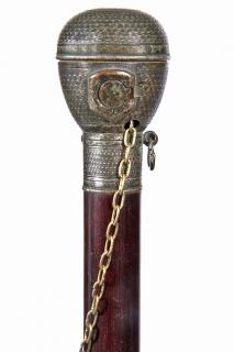 Appraisal: Torch Lighter Cane Ca Late th Century A silver mounted