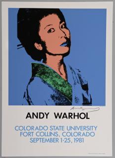 Appraisal: Andy Warhol signed poster Kimiko Powers Andy Warhol signed color