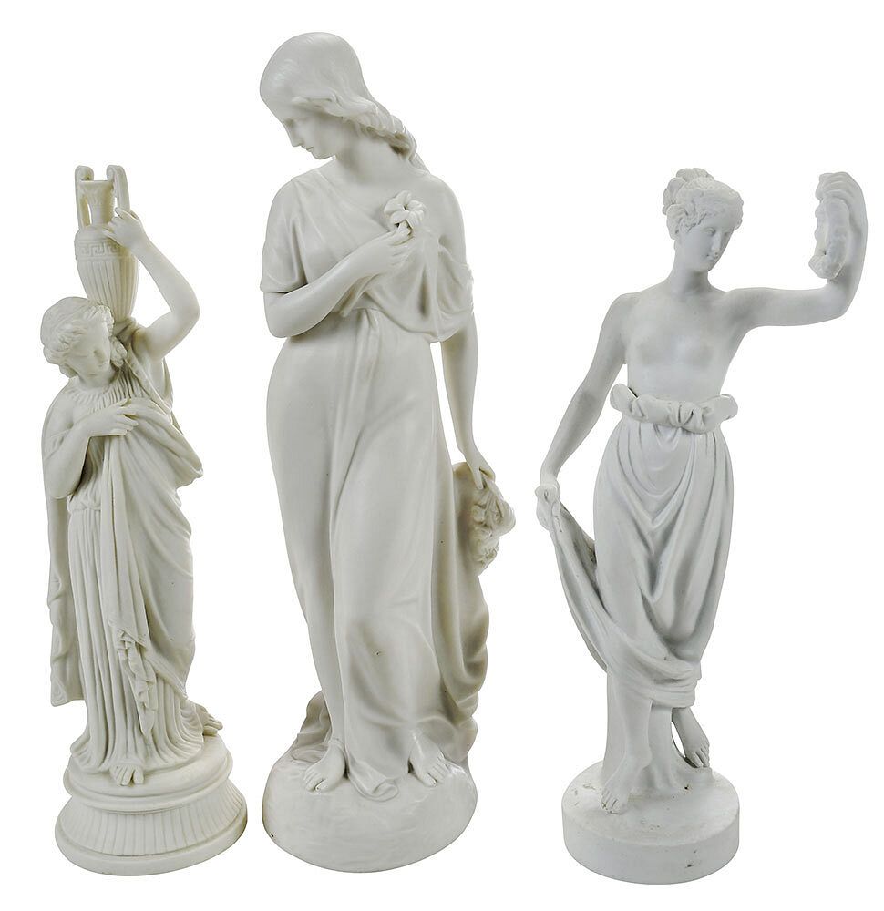 Appraisal: Three English Parian Porcelain Figures late th century fine Copeland