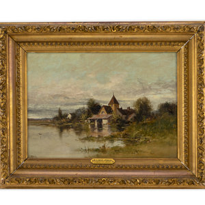 Appraisal: Edward Loyal Field American - The Boathouse oil on canvas