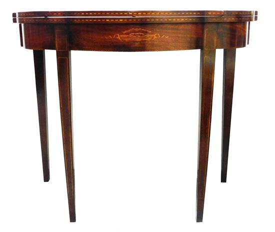 Appraisal: Hepplewhite style Beacon Hill Collection game table mahogany with banding